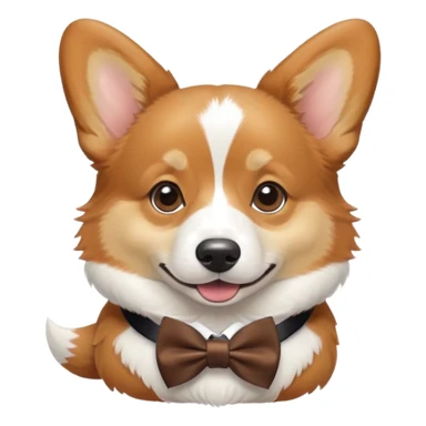 corgi wearing a bow outfit sticker