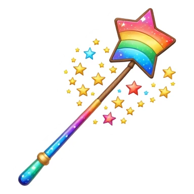 Rainbow starry galaxy magic wand sticker