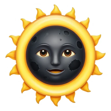 Eclipse – Dark moon covering sun, glowing corona sticker