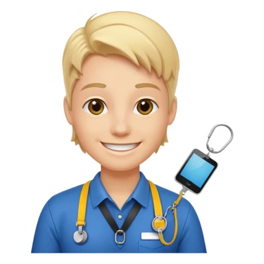 Employee with Lanyards sticker