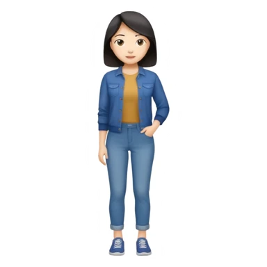 Asian women shining confident full body fat sticker