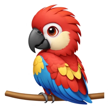 cinematic-cute-macaw-portrait-emoji,-head-tilted-playfully-and-inquisitively,-with-a-dazzling-red-plumage-and-round,-sparkling-eyes-filled-with-charm,-simplified-yet-irresistibly-adorable-features,-highly-detailed sticker