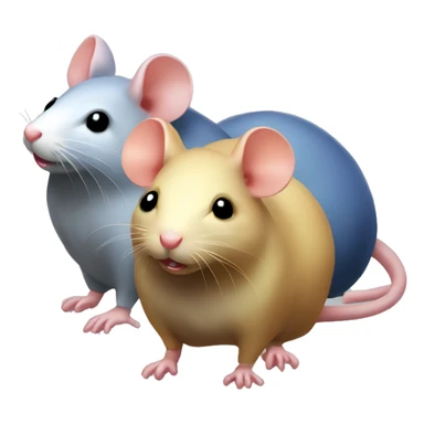three differently colored rats gossiping sticker