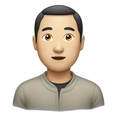 Chinese man with a round face sticker