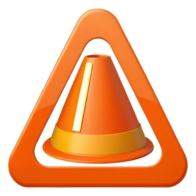 Cono naranja obra construcción  sticker