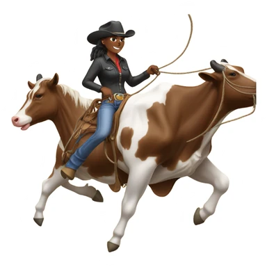 Cowgirl roping cows  sticker