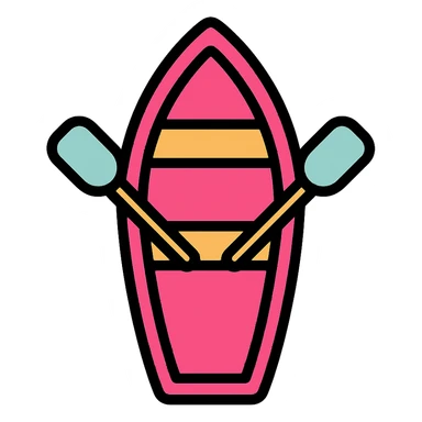pink rowing boat sticker