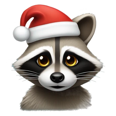 Raccoon wearing a santa hat sticker