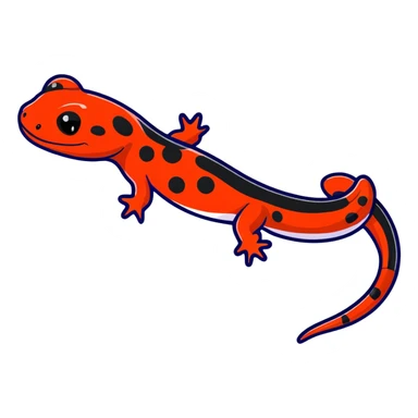 red-spotted salamander with black body and bright red spots sticker