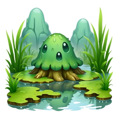 Wet swampy mushy foggy moist scenery sticker