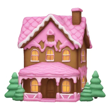 Pink gingerbread house aesthetic sticker