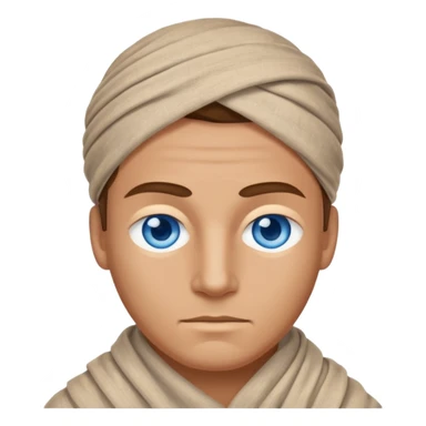 blue eyed desert man cowered with cloth sticker