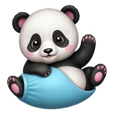 baby panda rolling  sticker