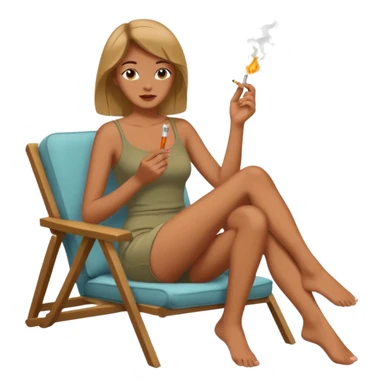 femme pieds nus qui fume sticker