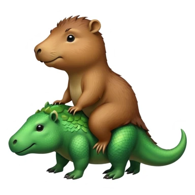 Capybara riding a dinosaur  sticker