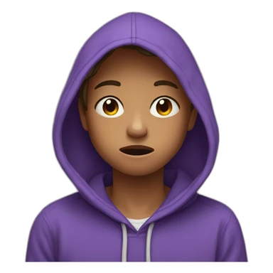 teen in a purple hoodie, crying sticker