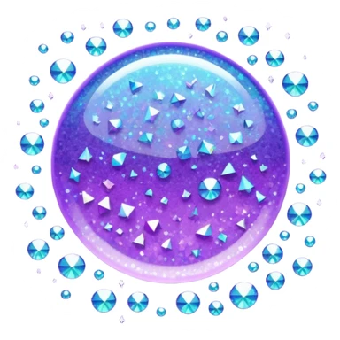 Glitter Purple and Cian plus sticker