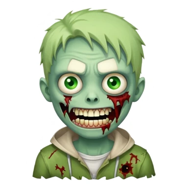 A cute and funny zombie shows "Cool" sticker