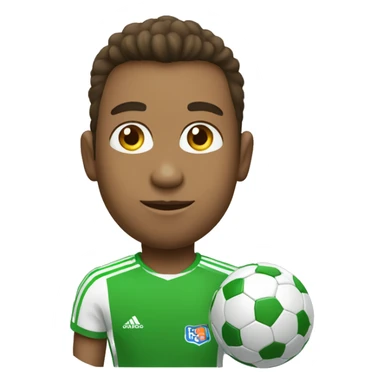 futbolista con balón pies y camiseta verde sticker