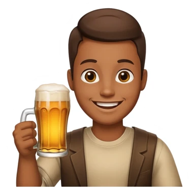 Emoji con cerveza en la mano sticker