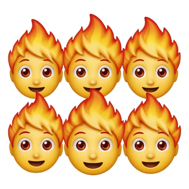 happy emoji + hot emoji + zany face + unamused sticker