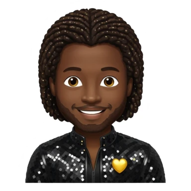 Dalvin Mr. Dalvin DeGrate from Jodeci/K-Ci & JoJo with dark brown, black sequin outfit sticker