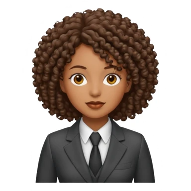 curly-haired black woman in a suit sticker