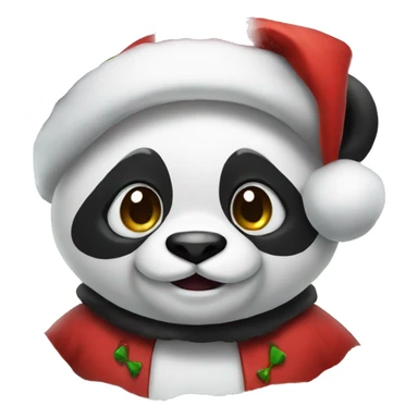 panda dressed as santa claus sticker
