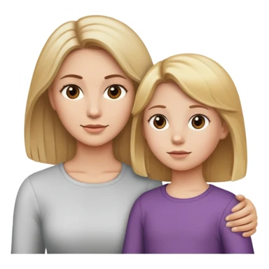 Mommy with blond hair daughter with brown hair sticker
