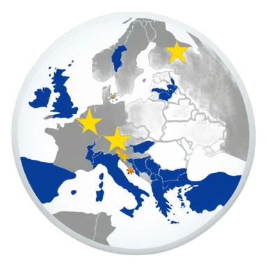 Map of Europe Euro Flag sticker