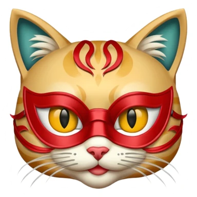 cat with masquerade mask sticker