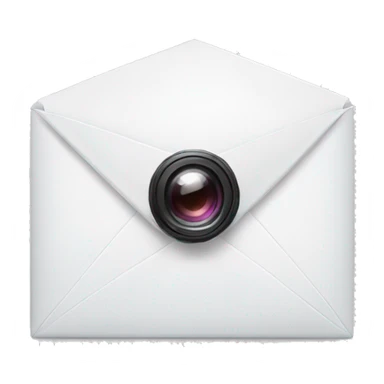 a white envelope with a camera drawn on it sticker