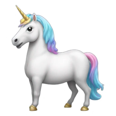 A unicorn standing on its two hind legs sticker