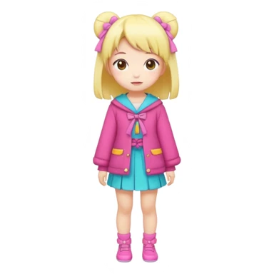 Kawaii girl Japanese full body sticker