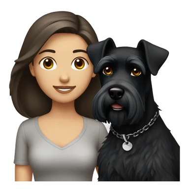 Brunette with a black schnauzer sticker