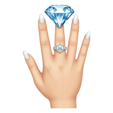  right hand with diamond ring on rong finger sticker