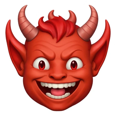 Laughing face with devil horns sticker