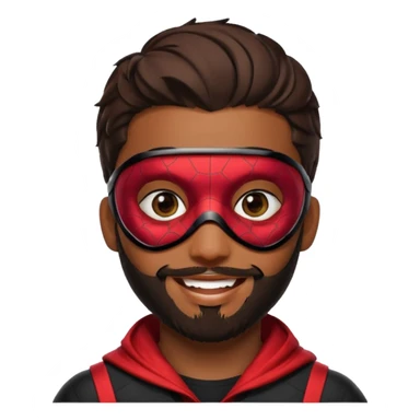 Miles Morales with beard, eye mask, low fade sticker