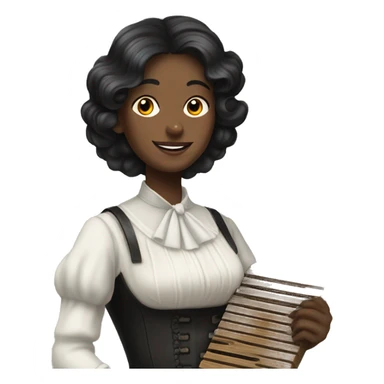 White Victorian lady with black hair holding soap and a washboard sticker