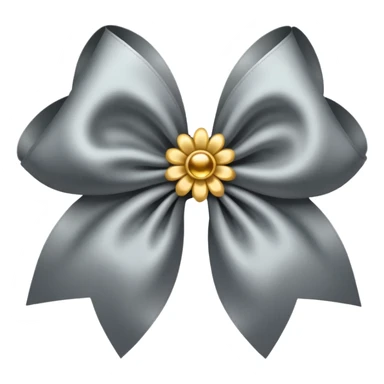 Gray flower bow with glitter sticker