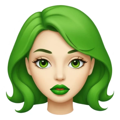 woman with green colored ips sticker