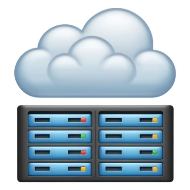 starter web hosting, cloud with server rack sticker