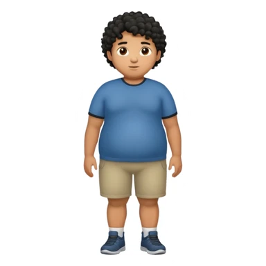 fat person emoji but make him brown skin and curly black hair make it a whole body image and the person is a boy who’s fat sticker