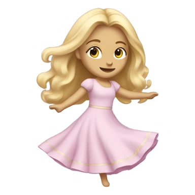 blonde long haired girl dancing in pastel dress sticker