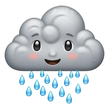emoji of grey cloud is raining sticker