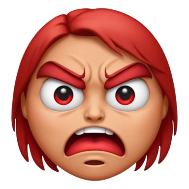 angry face emoji which is also rolling it's eyes sticker
