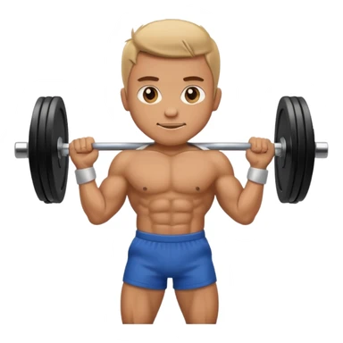 crossfit man emoji lifting barbell energetic simple emoji style sticker