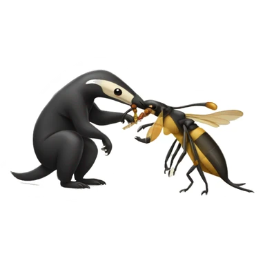 Anteater eating wasp sticker