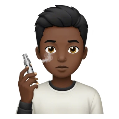 black hair boy vaping  sticker