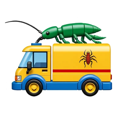  Dribble’s roach-shaped exterminators moving truck Lego  sticker
